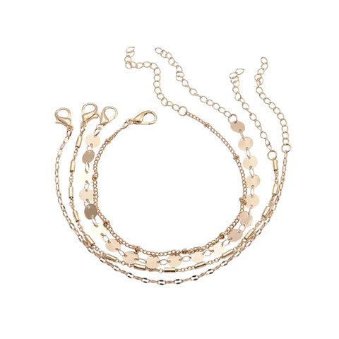 Lot de 4 bracelets en 1 en Or 18 carats "Elodie"