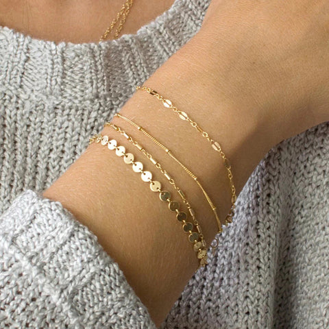 Lot de 4 bracelets en 1 en Or 18 carats "Elodie"