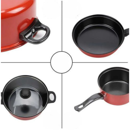 Casserole poêle et marmite en acier inoxydable – batterie de cuisine 3 pièces complète et durable